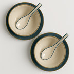 Emerald Comfort Bowl with spoon and quarter plates - Set of 2