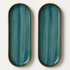 Emerald Shushi Plates - Set of 2
