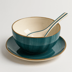 Emerald Comfort Bowl with spoon and quarter plates - Set of 2